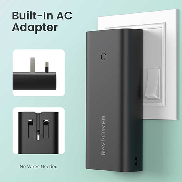 RP-RP243 10000mAh 3-Ports With Power Bank UK Plug