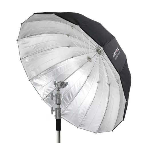 مظلة مكافئة سوداء/فضية AMBITFUL + قطعة قماش