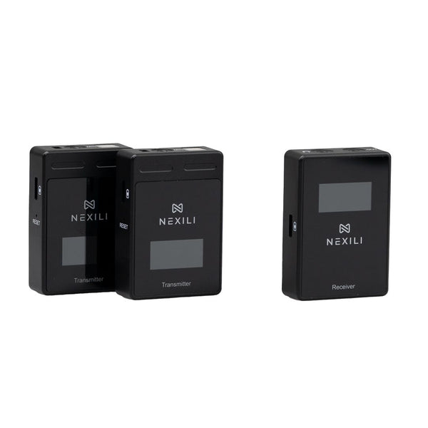 Nexili VOCO Wireless LAV DUO مع جهاز خارجي لكاميرات DSLRS والهواتف