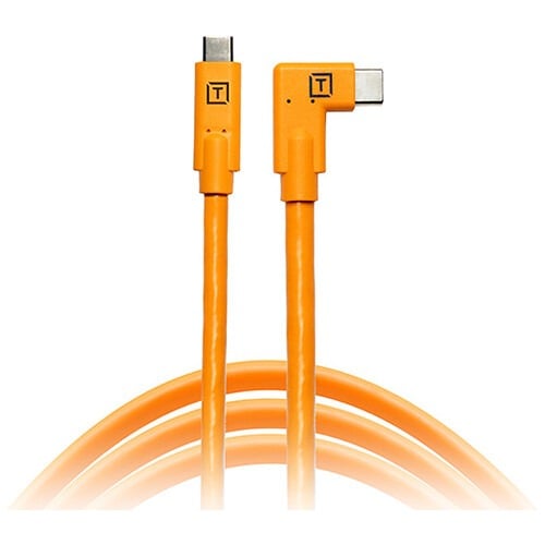 Tether Tools TetherPro CUC15RT-ORG USB-C to USB-C Right Angle Male 5G Cable (4.6m)