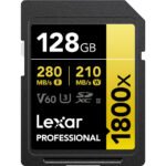 Lexar Professional 1800x SDXC UHS-Ii 128GB Memory Card 270MB/s - 180MB/s C10 V60 U3
