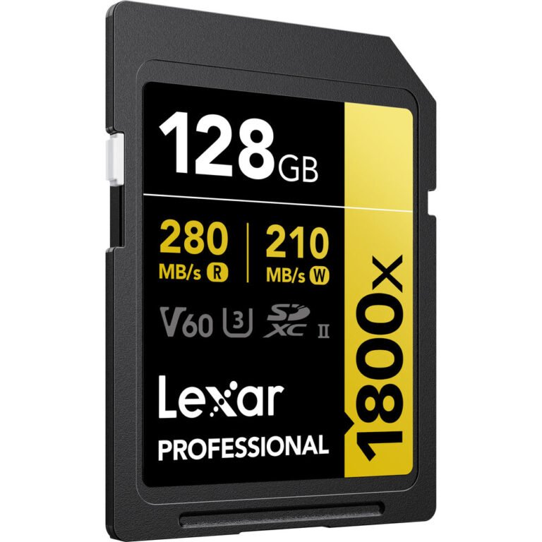 Lexar Professional 1800x SDXC UHS-Ii 128GB Memory Card 270MB/s - 180MB/s C10 V60 U3