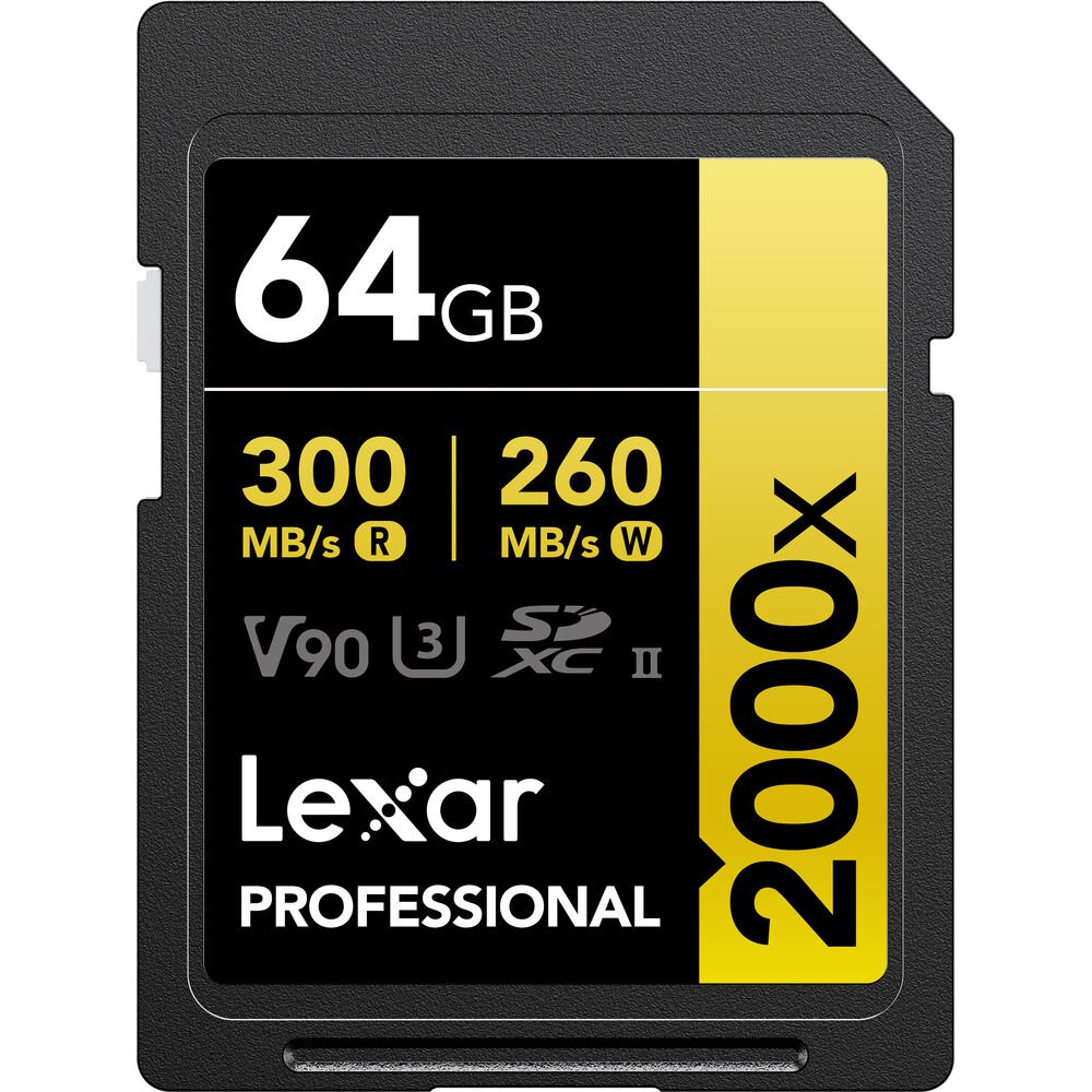 1705945534_1592045.jpg Lexar Lsd2000064g-Bnnng Professional 2000x Sdhc UHS-Ii 64GB Memory Card 300MB/s - 260MB/s C10 V90 U3