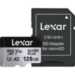 Lexar 128GB Professional Silver Plus microSDXC UHS-I Card, Up To 205MB/s Read 150MB/s Write C10 V30 U3 - Lmssipl128g-Bnang