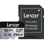 Lexar 256GB Professional Silver Plus microSDXC UHS-I Card, Up To 205MB/s Read 150MB/s Write C10 V30 U3 - Lmssipl256g-Bnang