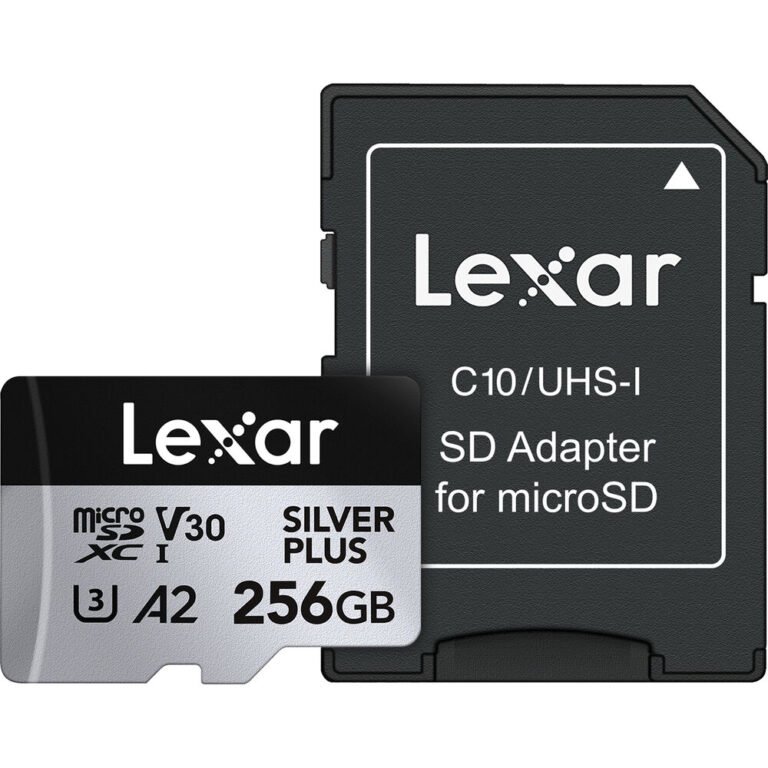 Lexar 256GB Professional Silver Plus microSDXC UHS-I Card, Up To 205MB/s Read 150MB/s Write C10 V30 U3 - Lmssipl256g-Bnang