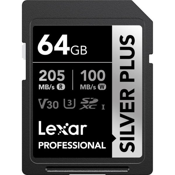 Lexar 64GB Professional Silver Plus UHS-I SDXC Memory Card
