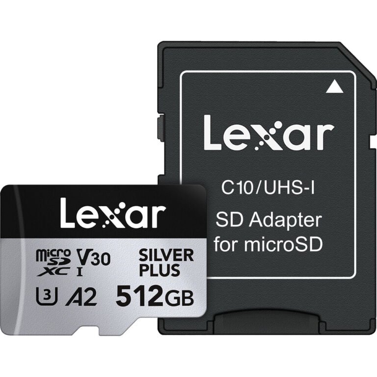 Lexar 512GB Professional Silver Plus UHS-I microSDXC Memory Card With SD Adapter - Lmssipl512g-Bnang