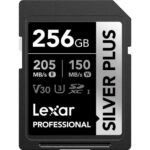 Lexar 256GB Professional Silver Plus SDXC UHS-I Card, Up To 205MB/s Read 150MB/s Write C10 V30 U3 - Lsdsipl256g-Bnnng