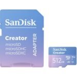 Sandisk Creator Micro SD Card 512GB 190MB/s Read 130MB/s Write