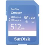 Sandisk 512GB Creator SD Ush-Ii Memory Card 280/150MB/s