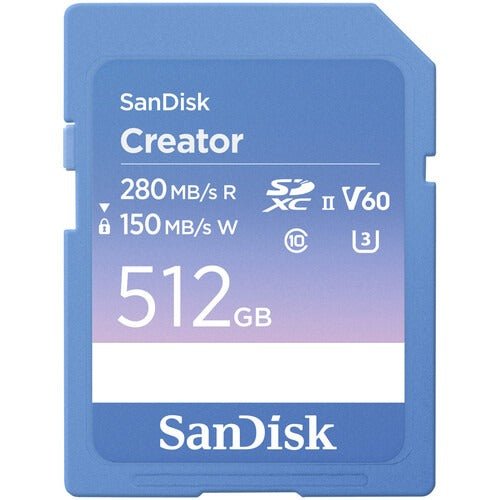 Sandisk 512GB Creator SD Ush-Ii Memory Card 280/150MB/s