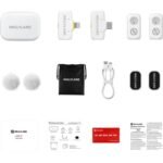Hollyland Lark A1 Combo 2-Person Wireless Microphone System With USB-C And Lightning Connectors For Mobile Devices (Ivory White, 2.4GHz)