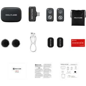Hollyland Lark A1 Duo 2-Person Wireless Microphone System With USB-C Connector For Mobile Devices (Space Gray, 2.4GHz)