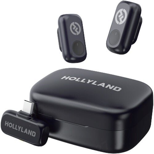 Hollyland Lark A1 Duo 2-Person Wireless Microphone System With USB-C Connector For Mobile Devices (Space Gray, 2.4GHz)
