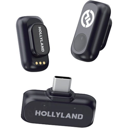 Hollyland Lark A1 Mini Duo 2-Person Wireless Microphone System With USB-C Connector For Mobile Devices (Space Gray, 2.4GHz)