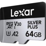 Lexar 64GB Professional Silver Plus microSDXC UHS-I Card, Up To 205MB/s Read 100MB/s Write C10 V30 U3 - Lmssipl064g-Bnang