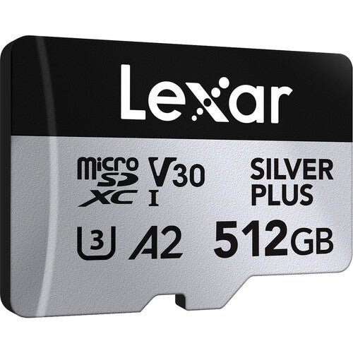 Lexar 512GB Professional Silver Plus UHS-I microSDXC Memory Card With SD Adapter - Lmssipl512g-Bnang