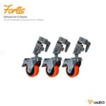 Valido Fortis Caster Wheels For C- Stand (Set Of 3 Rotating & Locking Aluminum 3" Wheels)