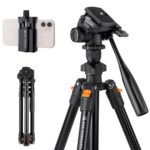 K&F Concept KF09.115 Lightweight Video Travel Tripod with Smartphone Clamp