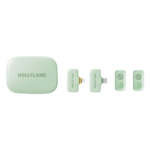 Hollyland Lark A1 Combo 2-Person Wireless Microphone System with USB-C and Lightning Connectors (Mint Green, 2.4 GHz)