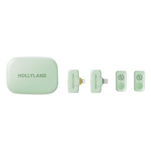 Hollyland Lark A1 Combo 2-Person Wireless Microphone System with USB-C and Lightning Connectors (Mint Green, 2.4 GHz)