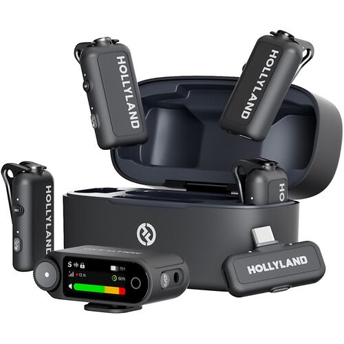 Hollyland Lark Max 2 Combo 4-Person Wireless Microphone System For Cameras And Mobile Devices(Spacegray)