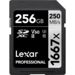 Lexar 256GB Professional Silver Pro SDXC UHS-Ii Card, Up To 280MB/s Read, 160MB/s Write, C10 U3 V60 - Lsdsipr256g-Bnnng