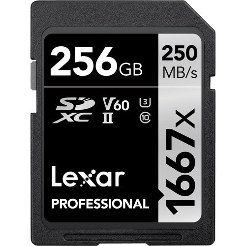 lexar_lsd256cbna1667_256gb_professional_1667x_uhs_ii_1551954998_1463526.jpg Lexar 256GB Professional Silver Pro SDXC UHS-Ii Card, Up To 280MB/s Read, 160MB/s Write, C10 U3 V60 - Lsdsipr256g-Bnnng