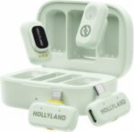 Hollyland Lark A1 Combo 2-Person Wireless Microphone System with USB-C and Lightning Connectors (Mint Green, 2.4 GHz)