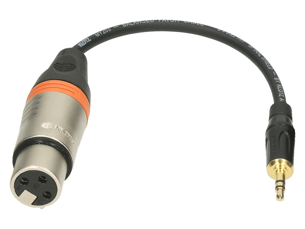 xlr-fp3.5.png Klotz XLR-Fp3.5 Xlrf Jack 3.5 St.Adapter 0.2m