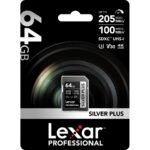 Lexar 64GB Professional Silver Plus UHS-I SDXC Memory Card