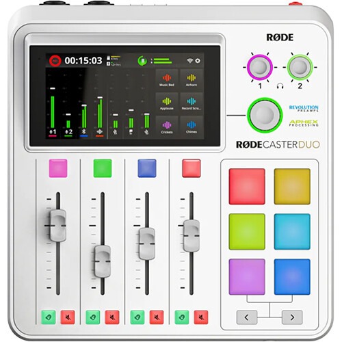 1710155139_1814666.jpg Rode RODECaster Duo Integrated Audio Production Studio (White) - Image 1
