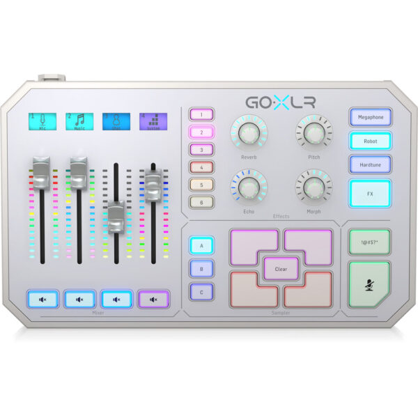 TC Helicon GoXLR 4-Channel USB Streaming Mixer with Voice FX and Sampler (White)