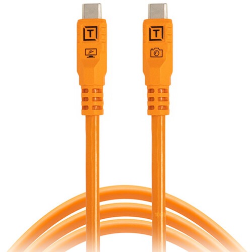 1738246350_1866075.jpg Tether Tools TetherPro Optima USB-C to USB-C 10G Cable (4.6m, Orange) - Image 1